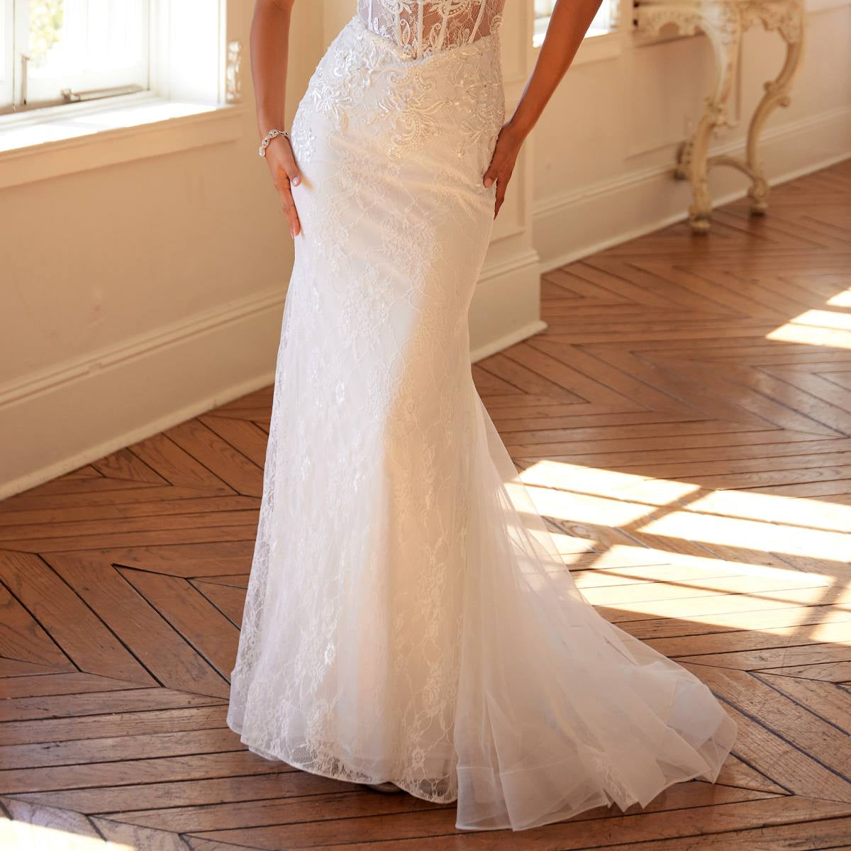Juliet JT2481UW Embellished Lace Mermaid Bridal Dress