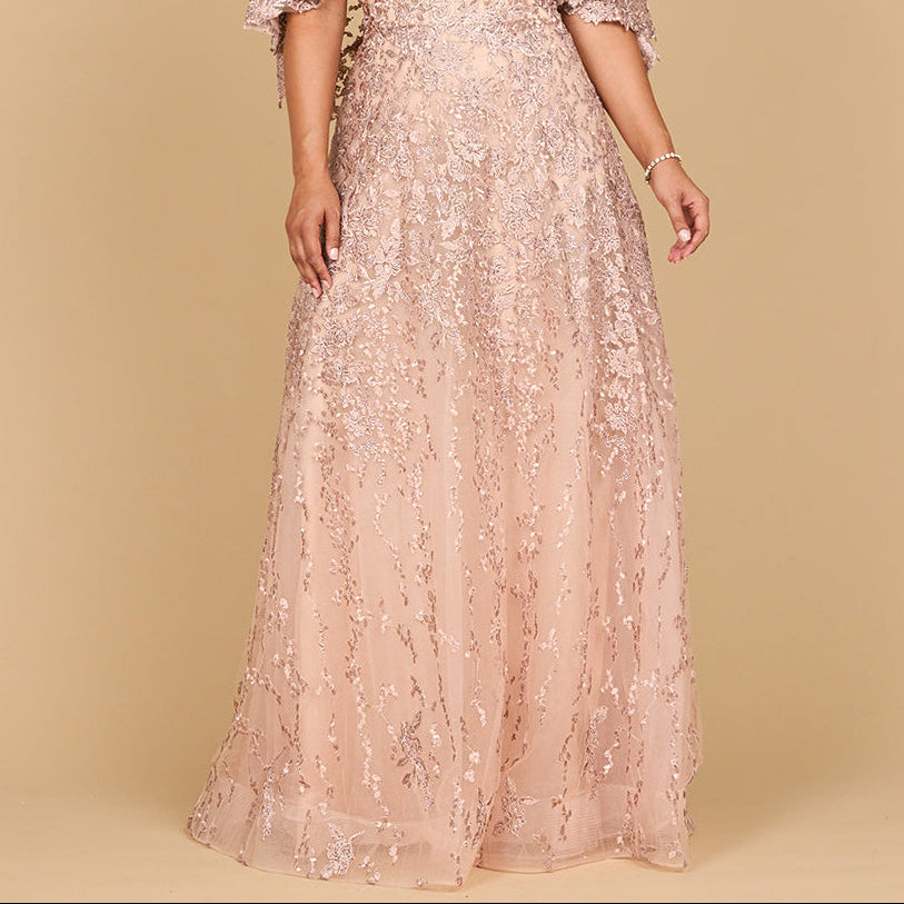 Cape Sleeve Mother's Gown | 28881