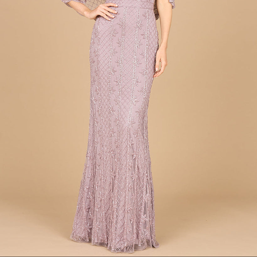 Cape Sleeve Mermaid Gown