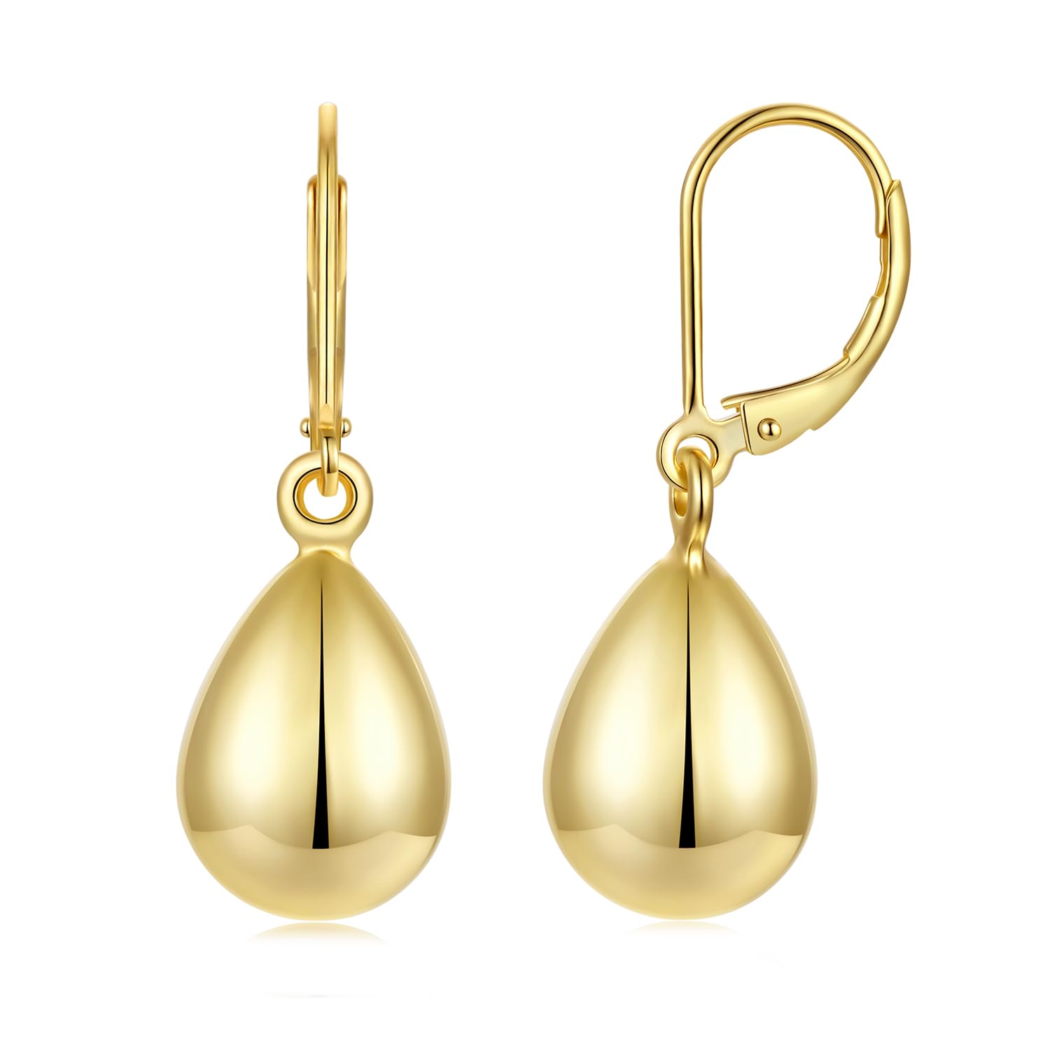 MUNDELL 14K Gold Plated Solid 925 Sterling Silver Post Bow Drop Earrings | Dainty Heart Waterdrop Hypoallergenic Drop Earrings for Women Jewelry Gift