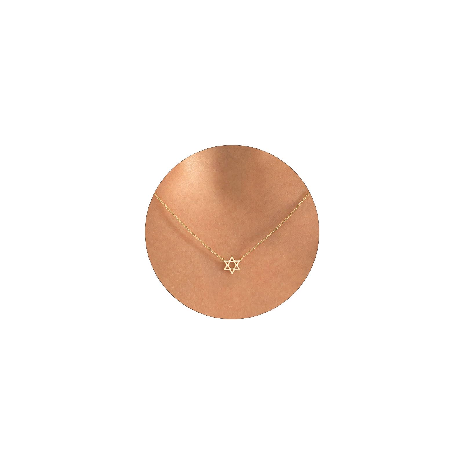 VRIUA Gold Necklace for Women - 14K Gold Plated Dainty Italian Horn Star of David Butterfly Bow Sun Lotus Volleyball Baseball Cowboy Boots Necklace Jewelry Everyday for Women
