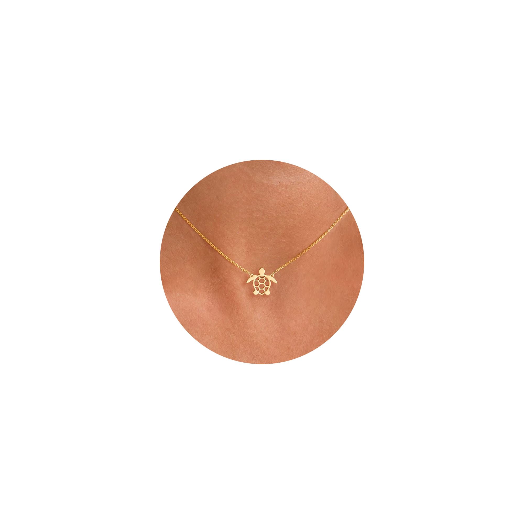 VRIUA Gold Necklace for Women - 14K Gold Plated Dainty Italian Horn Star of David Butterfly Bow Sun Lotus Volleyball Baseball Cowboy Boots Necklace Jewelry Everyday for Women