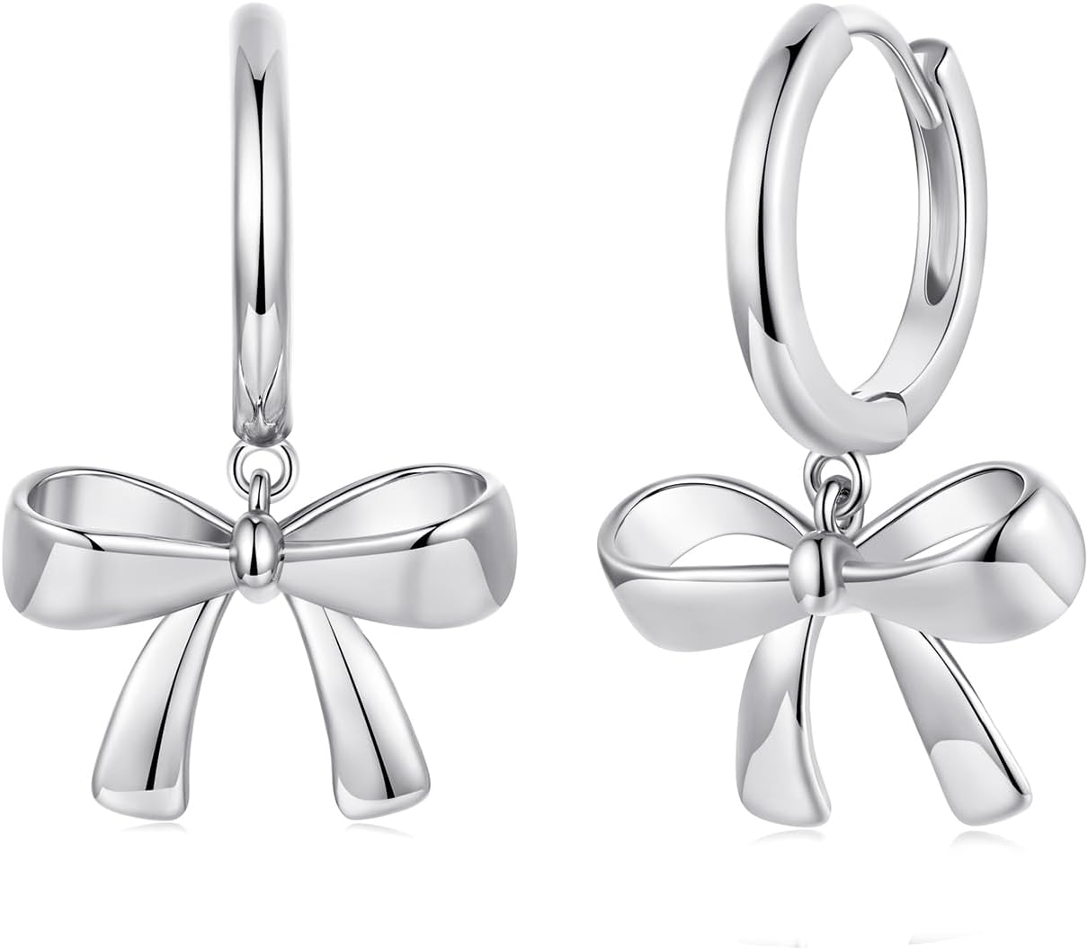 MUNDELL 14K Gold Plated Solid 925 Sterling Silver Post Bow Drop Earrings | Dainty Heart Waterdrop Hypoallergenic Drop Earrings for Women Jewelry Gift