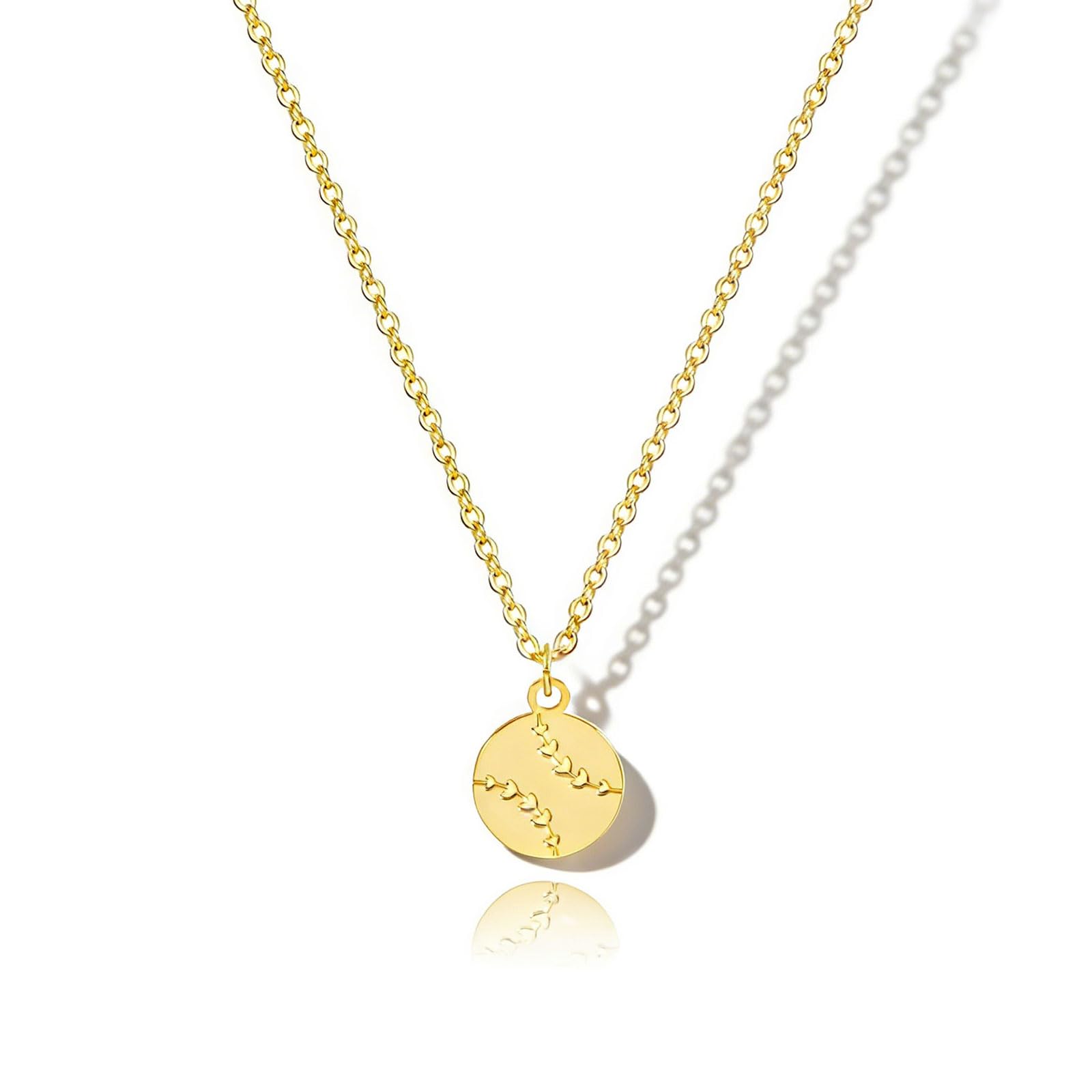 VRIUA Gold Necklace for Women - 14K Gold Plated Dainty Italian Horn Star of David Butterfly Bow Sun Lotus Volleyball Baseball Cowboy Boots Necklace Jewelry Everyday for Women