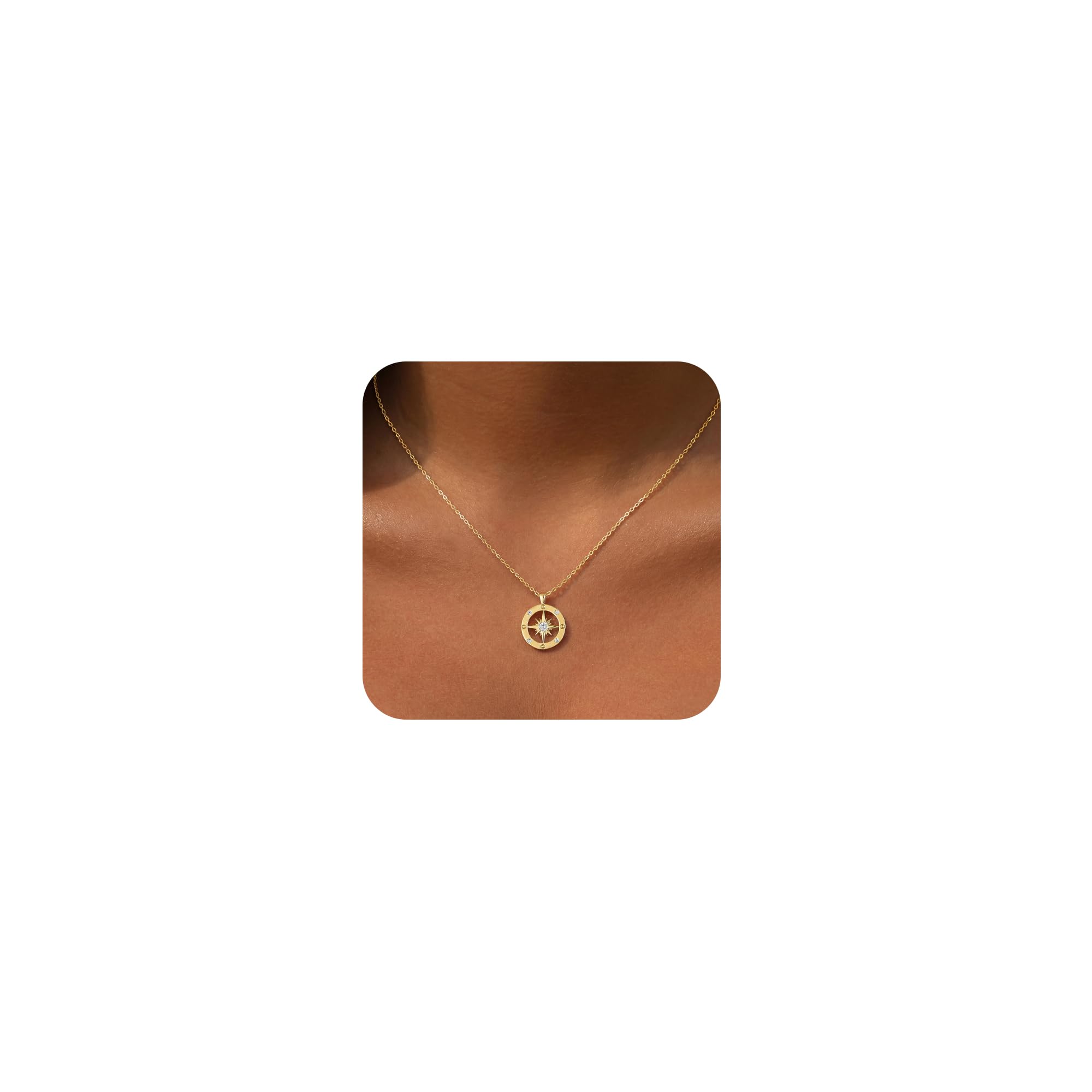 CHESKY Layered Necklaces for Women Trendy, Dainty 14k Gold Plated Pendant Necklace Layering Necklace for Women Non Tarnish Hypoallergenic Sun Gold Necklace Stack Gold Jewelry for Women Gifts