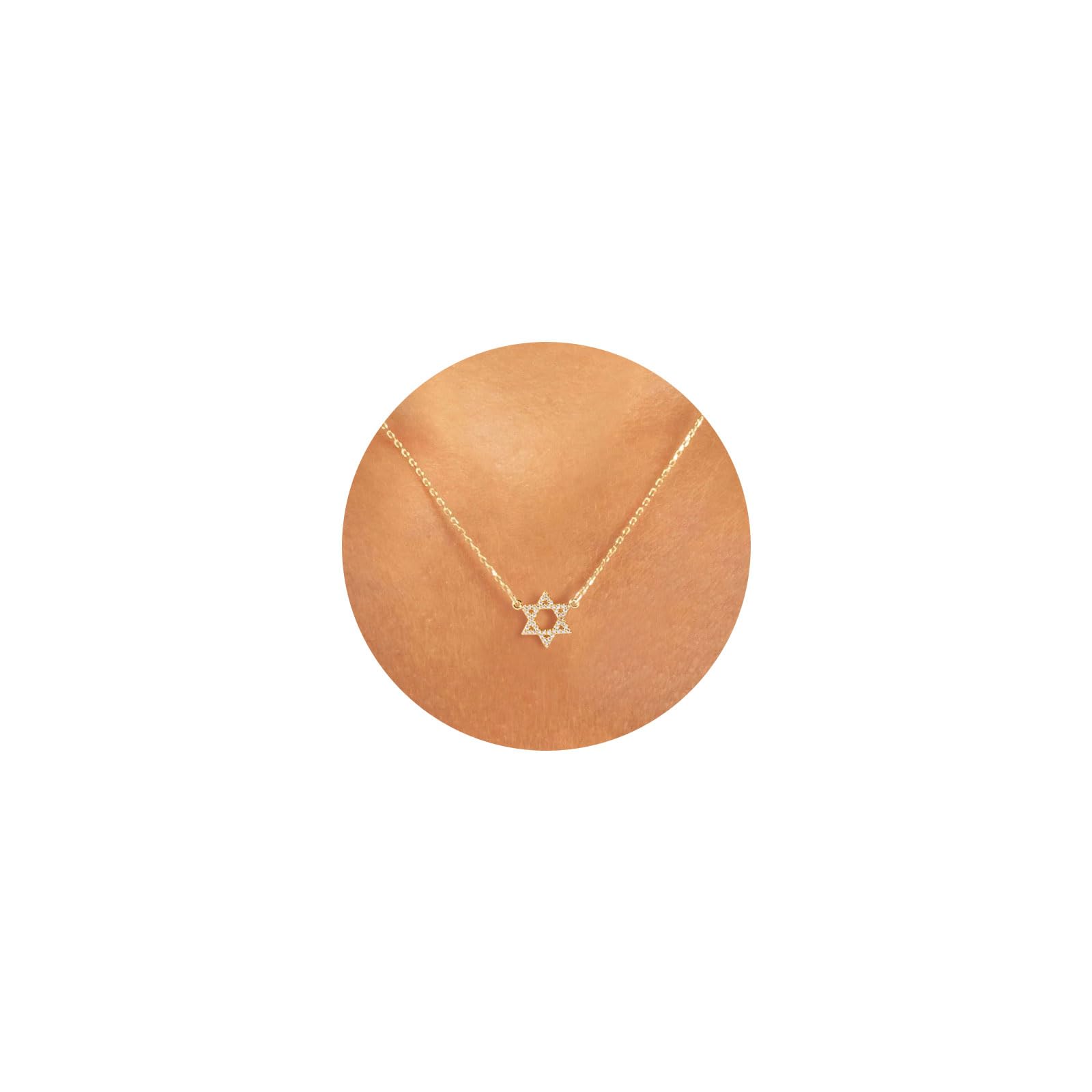 VRIUA Gold Necklace for Women - 14K Gold Plated Dainty Italian Horn Star of David Butterfly Bow Sun Lotus Volleyball Baseball Cowboy Boots Necklace Jewelry Everyday for Women