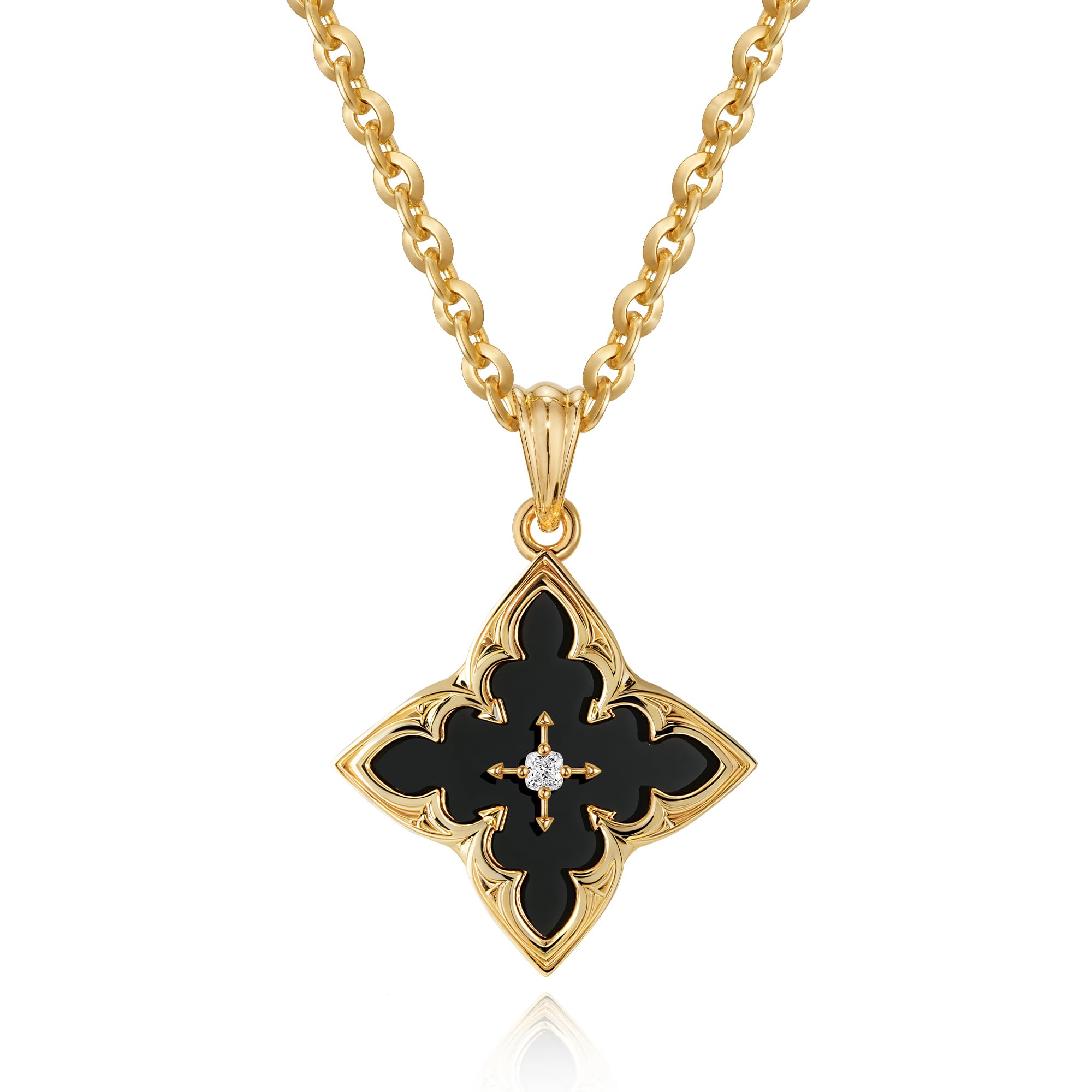 Fettero Gold Clover Necklace for Women Dainty 14K Gold Plated CZ Pendant Necklace Adjustable Chain Choker Charm Colorful Clover Pendant Lucky Necklaces for Women Jewelry