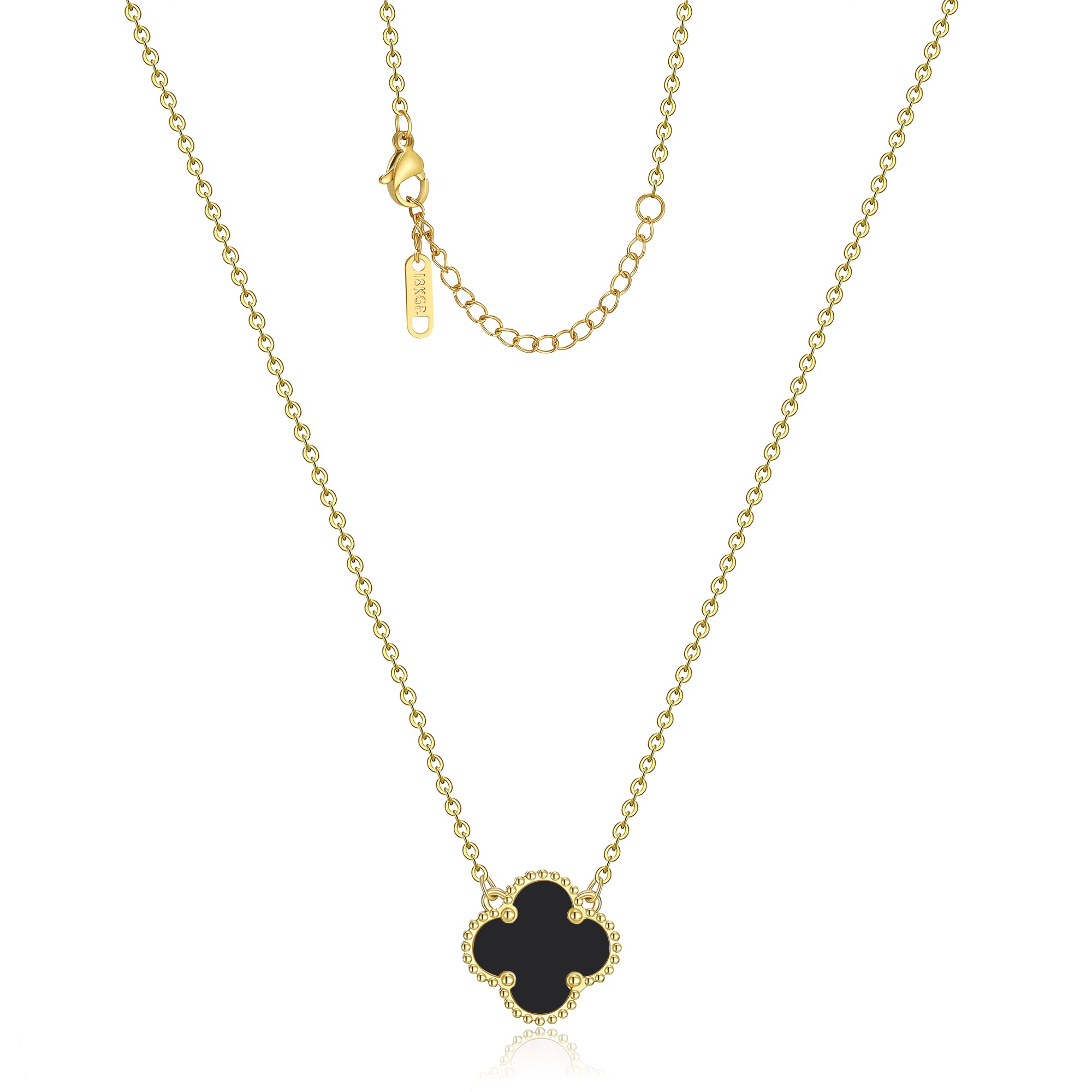 AIPPK Clover Pendant Necklace 18K Gold Plated Four Leaf Clover Necklaces Lucky Simple Jewelry Gifts for Women