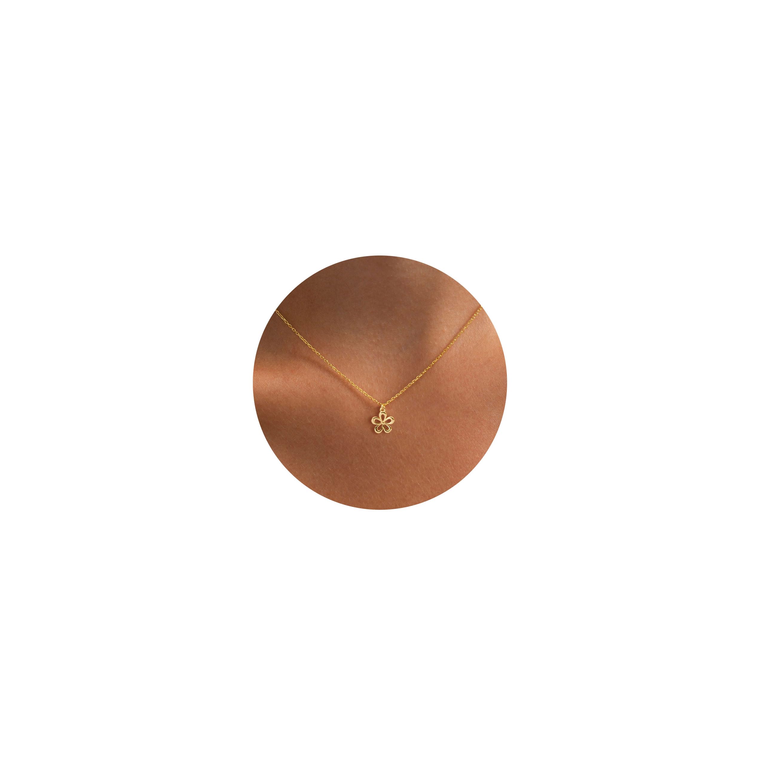 VRIUA Gold Necklace for Women - 14K Gold Plated Dainty Italian Horn Star of David Butterfly Bow Sun Lotus Volleyball Baseball Cowboy Boots Necklace Jewelry Everyday for Women