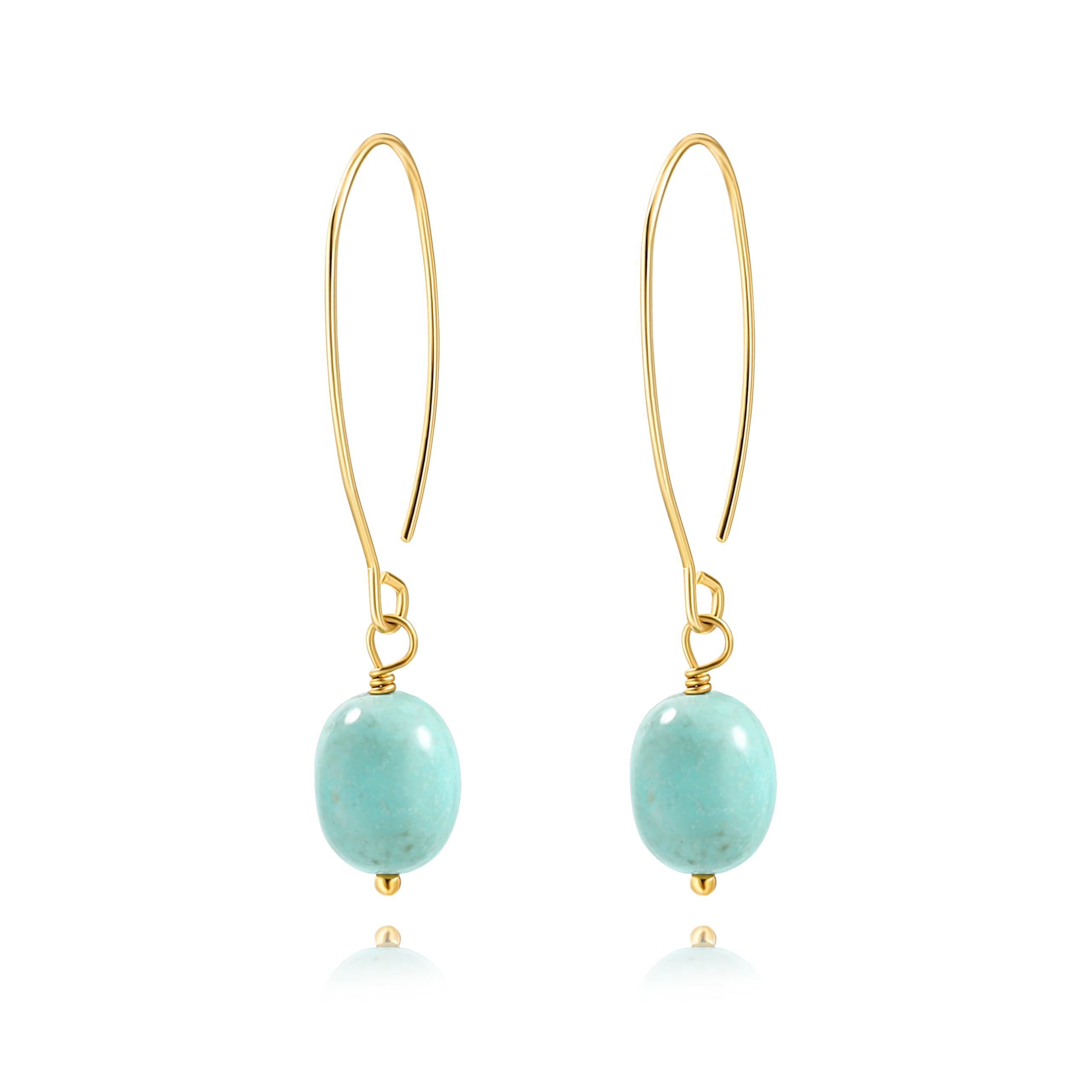 Geometric Drop Dangle Earrings Boho Statement Long Hoops 18k Gold Plated Lightweight Earrings for Women Girls