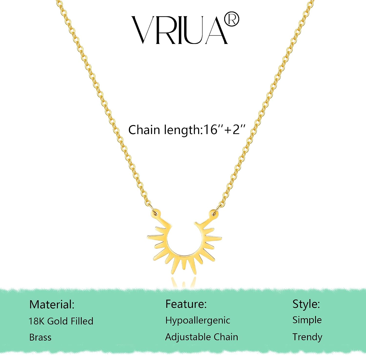 VRIUA Gold Necklace for Women - 14K Gold Plated Dainty Italian Horn Star of David Butterfly Bow Sun Lotus Volleyball Baseball Cowboy Boots Necklace Jewelry Everyday for Women