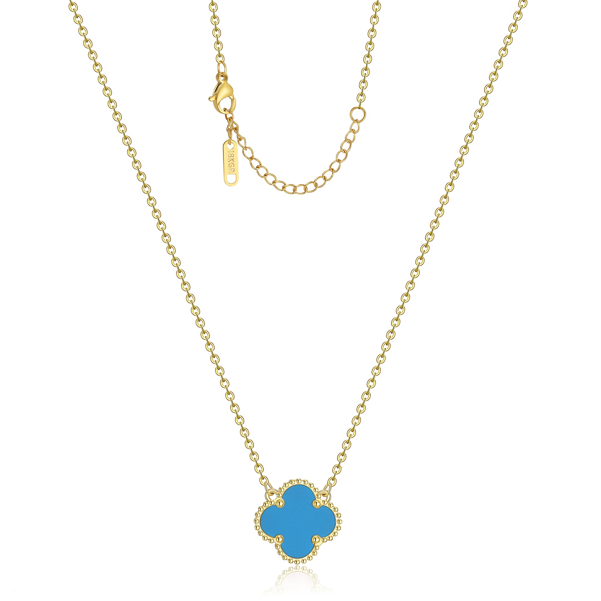 AIPPK Clover Pendant Necklace 18K Gold Plated Four Leaf Clover Necklaces Lucky Simple Jewelry Gifts for Women