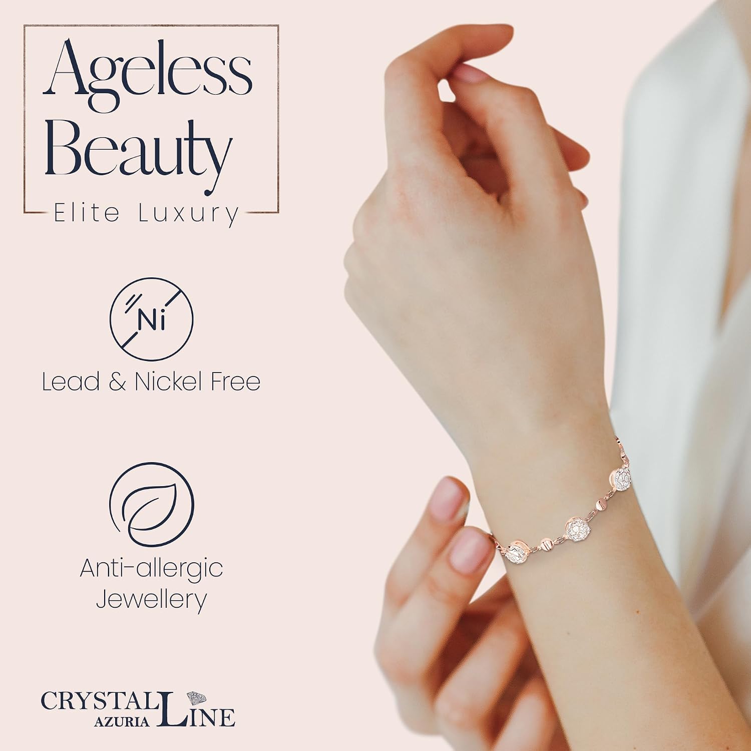 Crystalline Azuria Women 18K Gold Plated White Crystal Roses Flower Set Necklace Earrings Bracelet for Women Wedding Party Bridal Bridesmaid Accessories