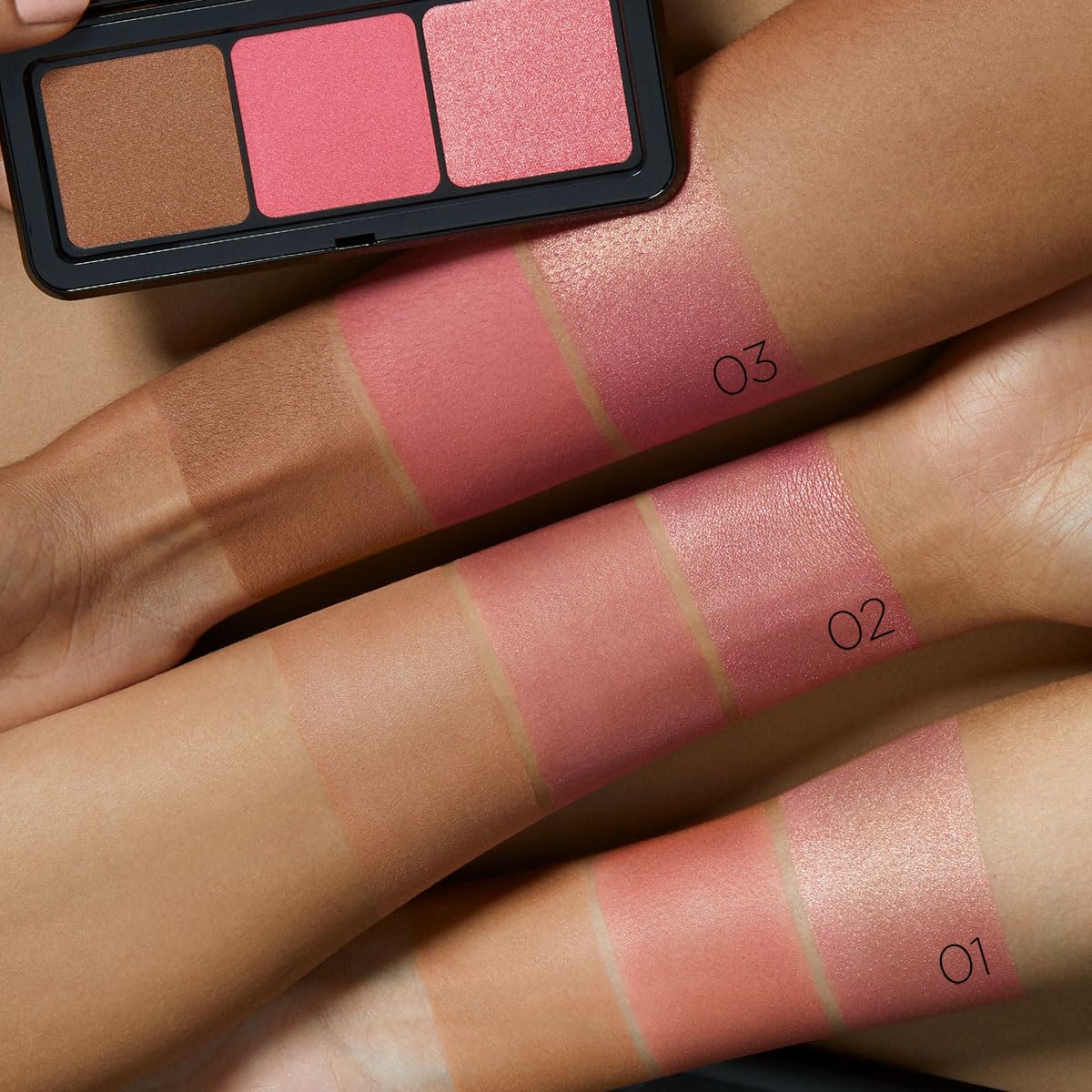 KIKO Milano Multi Finish Trio Blush & Bronzer Palette | 1 Bronzer And 2 Blushes In Matte And Metallic Finishes