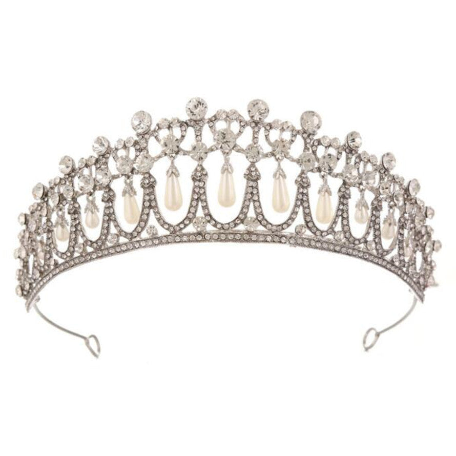 Bridal Crown Rhinestone Pearl Water Drop Hair Accessories Wedding Dress Ornaments