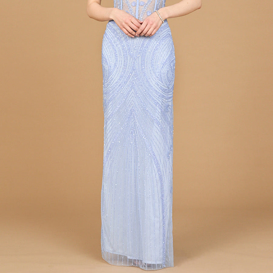 Beaded Corset Dress with Slit