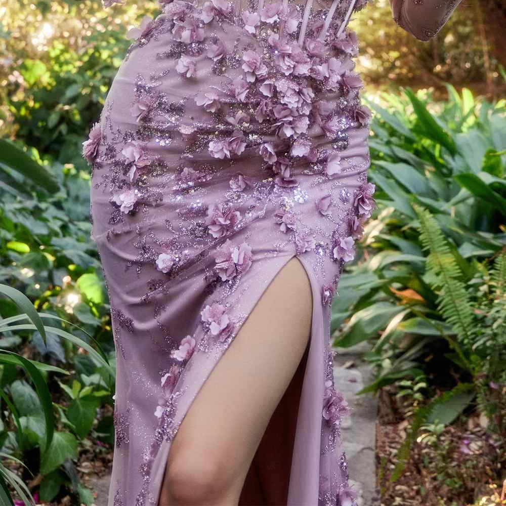 Andrea & Leo A1117 Hydrangia Mermaid Corset Gown with Detachable Sleeve