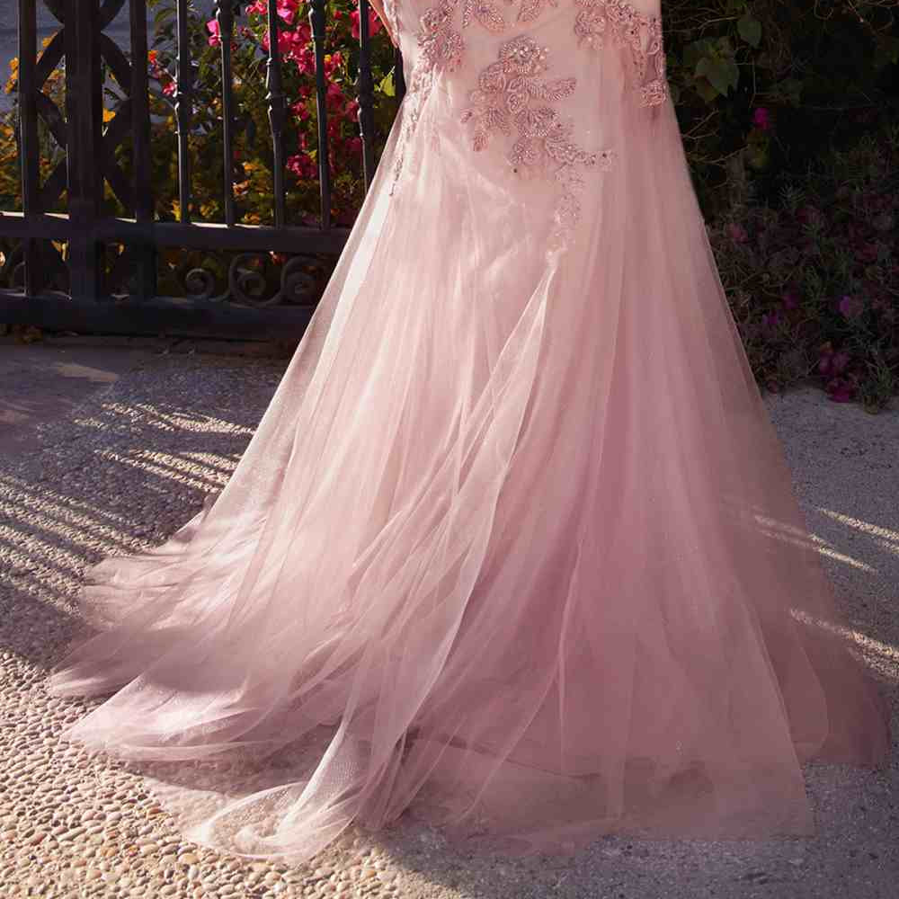 Andrea & Leo A1231 Long Fitted Lace and Tulle Mermaid Gown