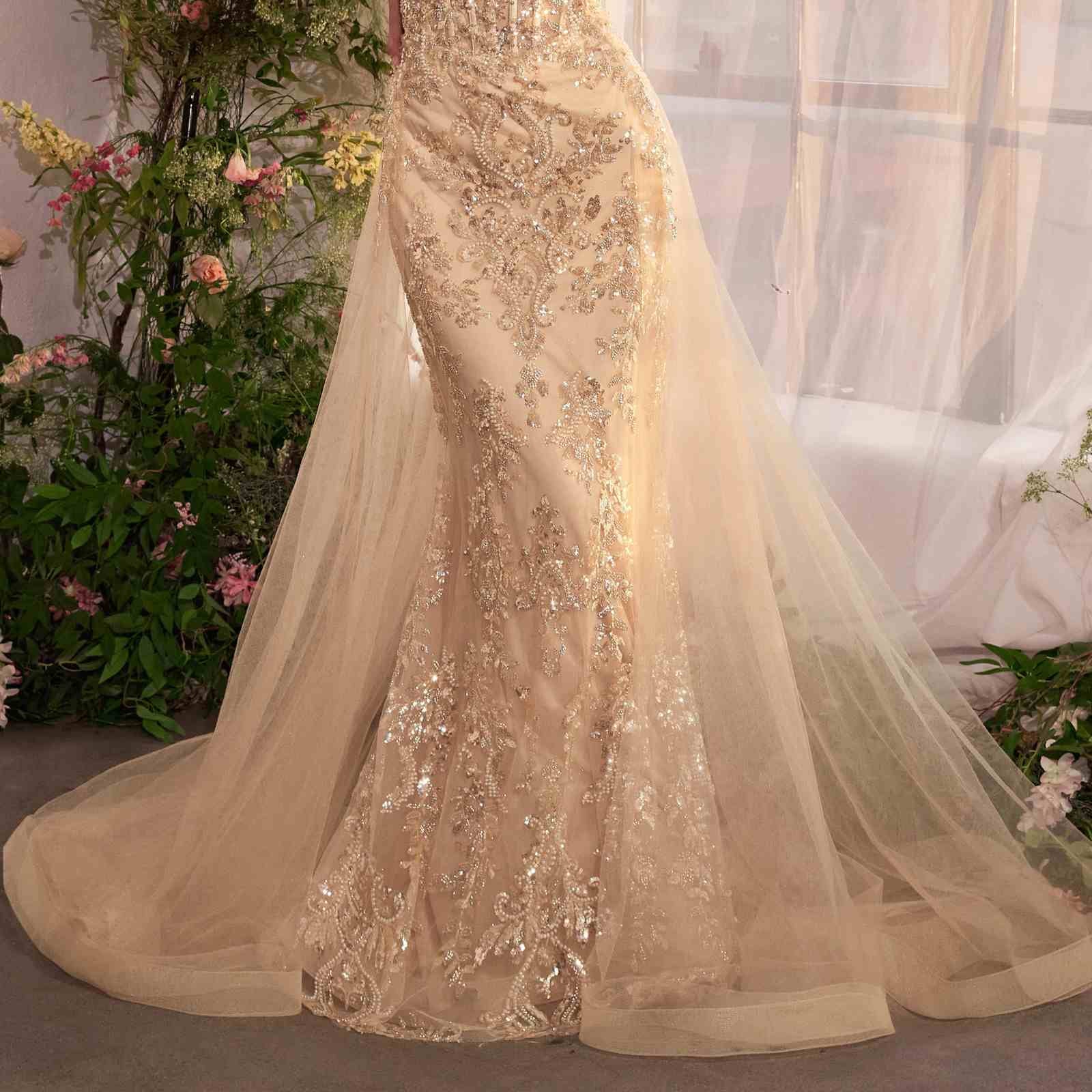 Andrea & Leo A1365 Dress Strapless Overskirt Glimmering Gown