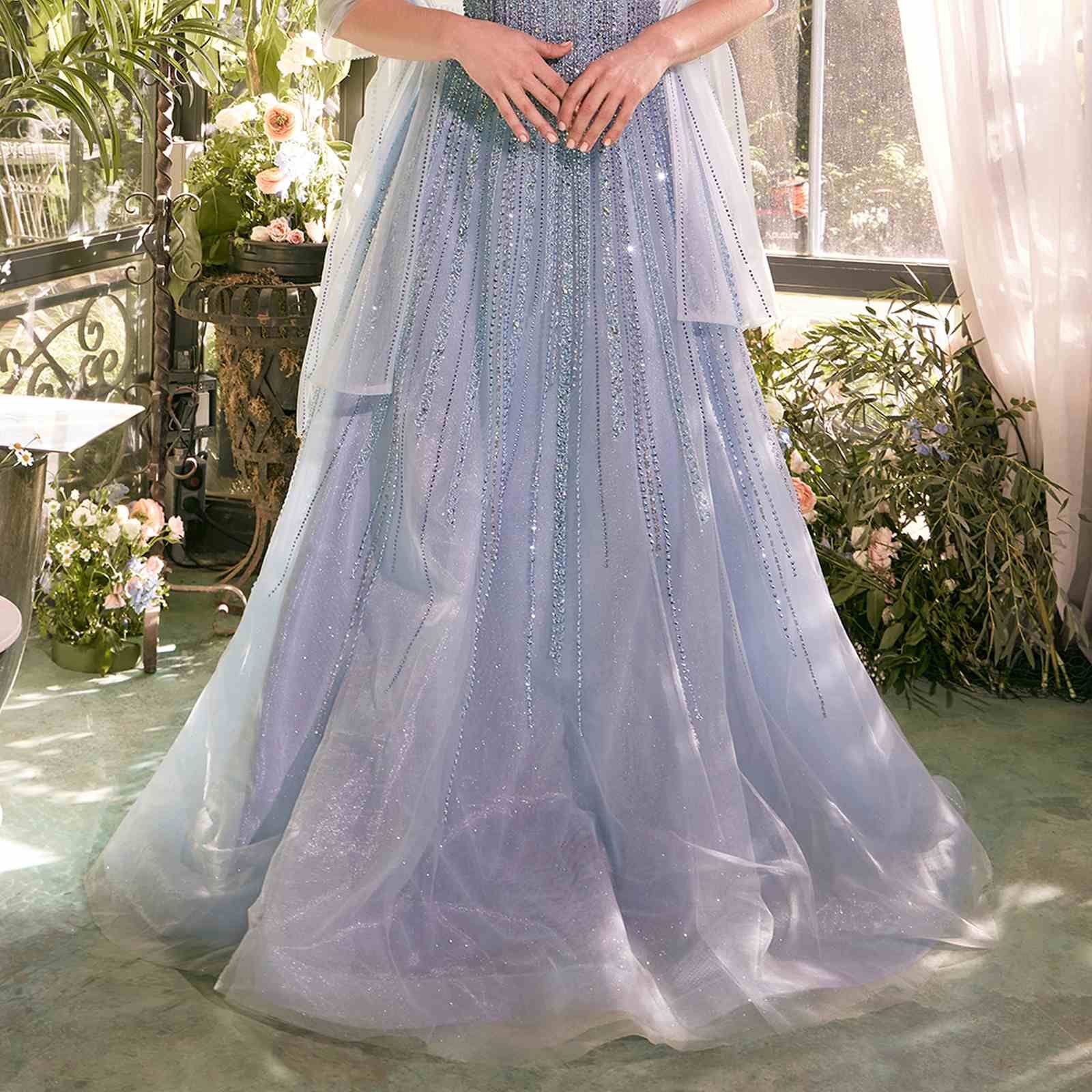 Andrea & Leo A1369 Dress Strapless A-Line Ombre Beaded Gown