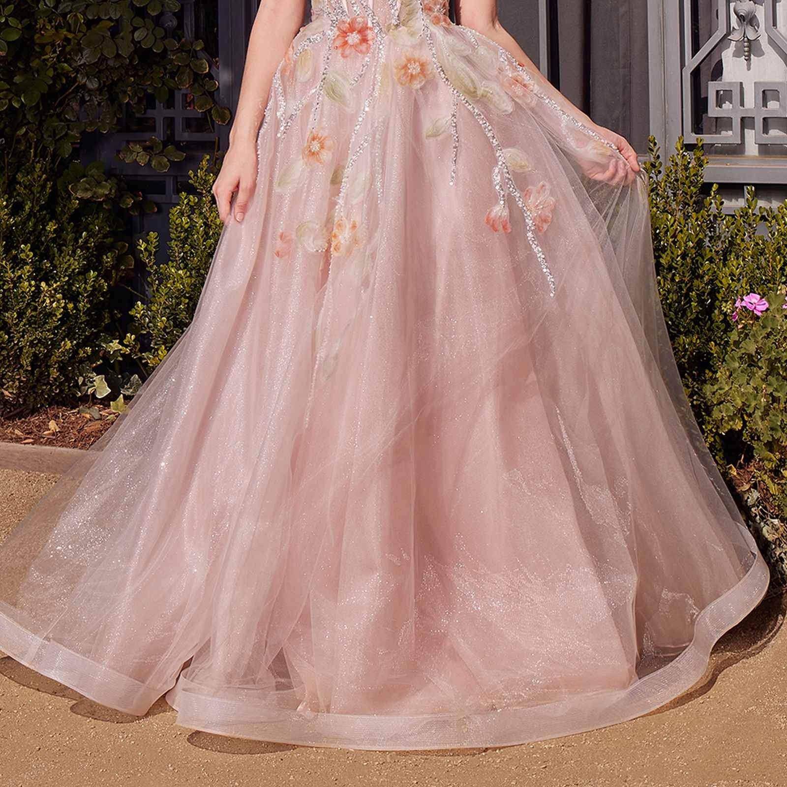 Andrea & Leo A1383 Dress Watercolor Floral A-Line Gown