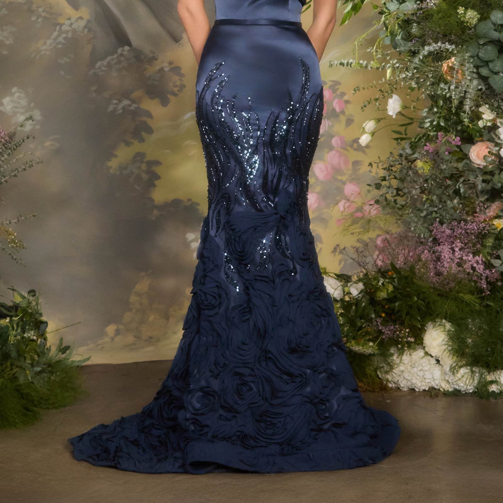 Andrea & Leo A1482 Luxe Satin Off the Shoulder Mermaid Gown