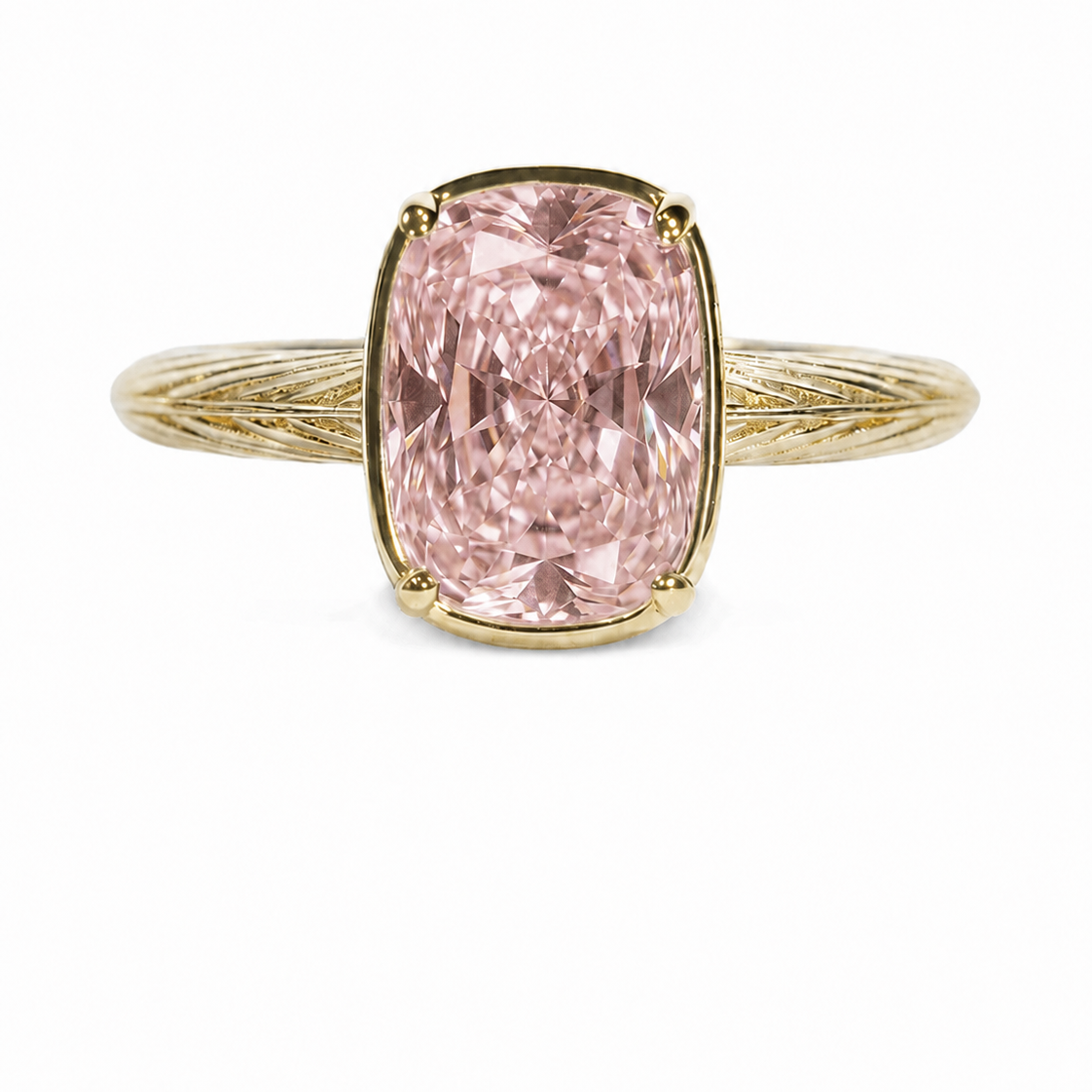 Sterling Silver Mini Pink Sapphire Cushion Ring