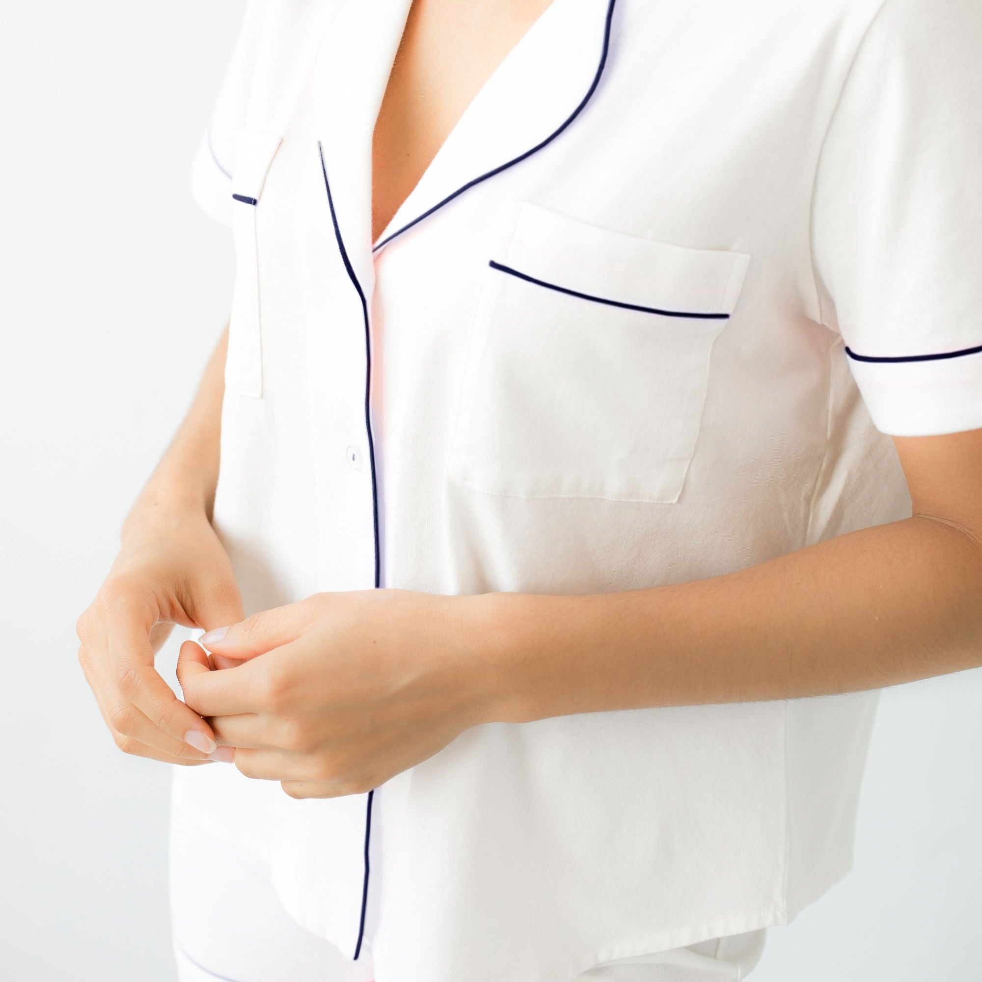 Classic Luxury Shorties Pajamas in Brushed Pima Cotton