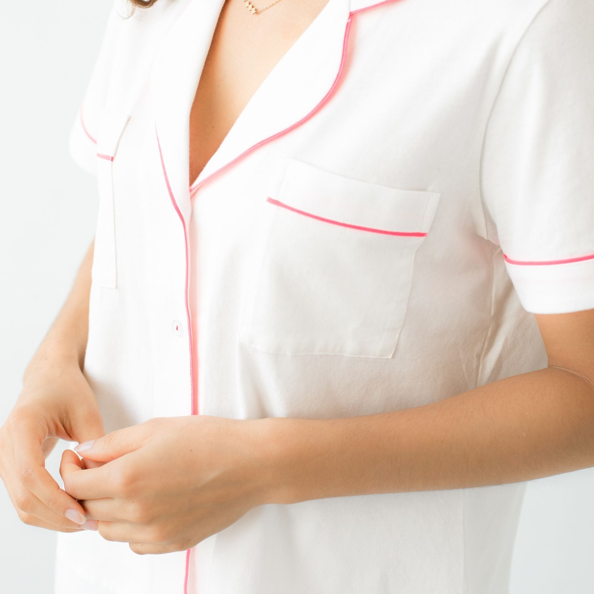 Classic Luxury Shorties Pajamas in Brushed Pima Cotton