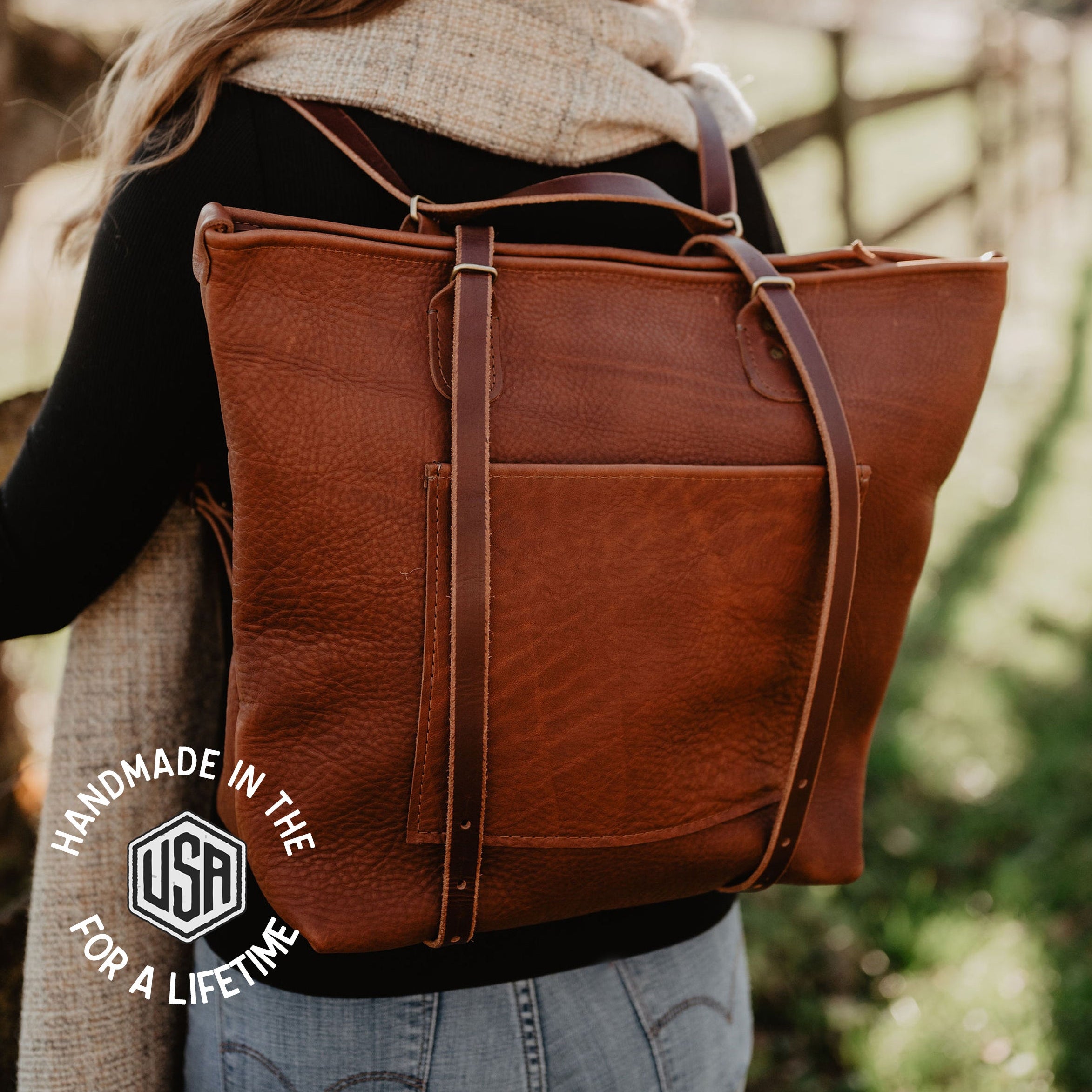 Leather Crossroads Backpack Tote – USA Made