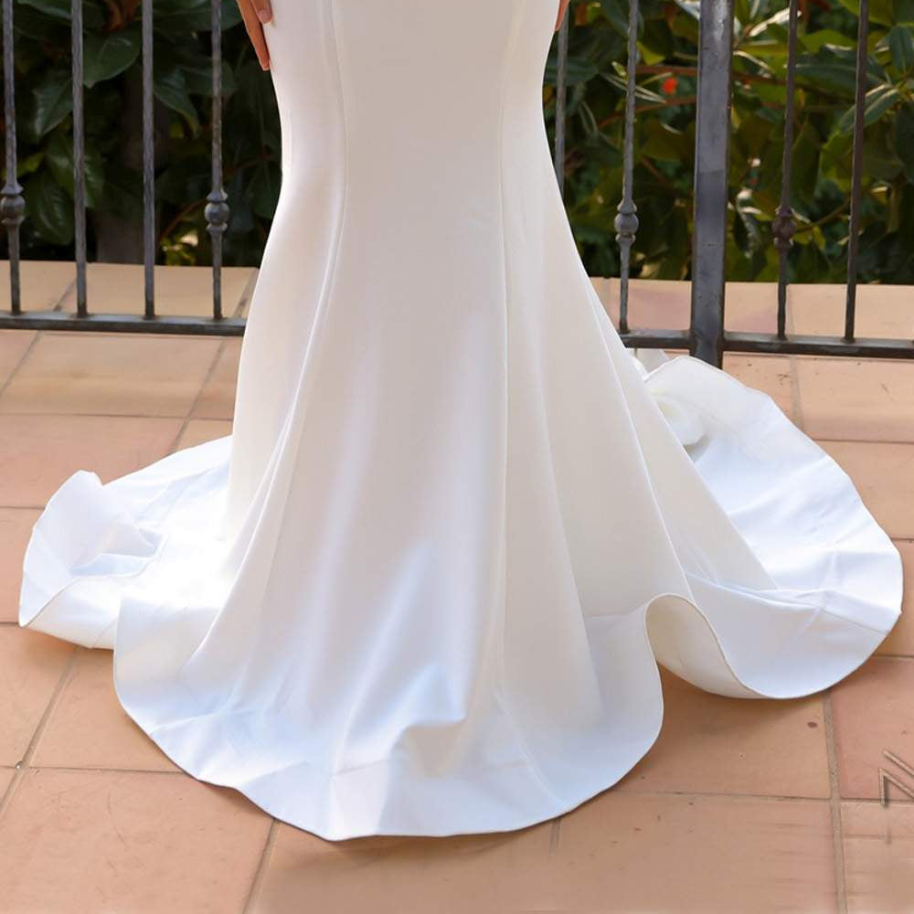 Nox Anabel JW984 Long Ruffled Off Shoulder Bridal Mermaid Gown