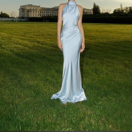 Satin Slip Dress with Low Back