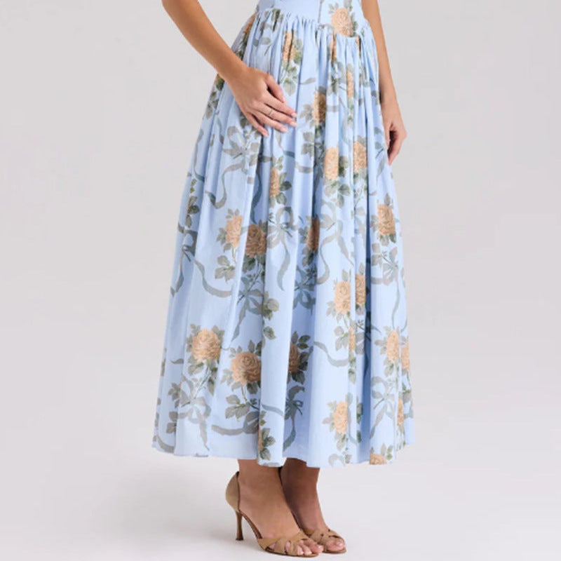 Elegant & Gentle Style Slimming Floral Spaghetti Strap Ethereal Dress