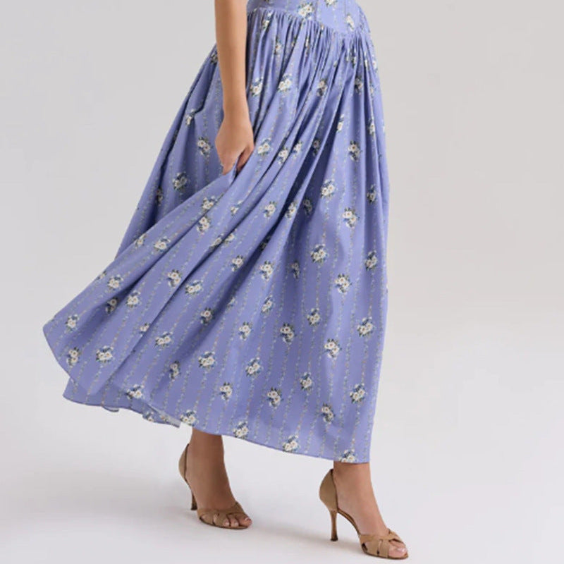 Elegant & Gentle Style Slimming Floral Spaghetti Strap Ethereal Dress