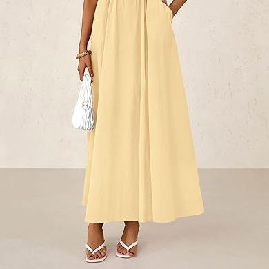 Women's Dress, Thin Shoulder Strap Pleated Vest, Suspender Pocket Dress