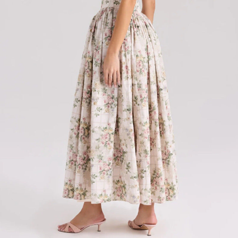 Elegant & Gentle Style Slimming Floral Spaghetti Strap Ethereal Dress