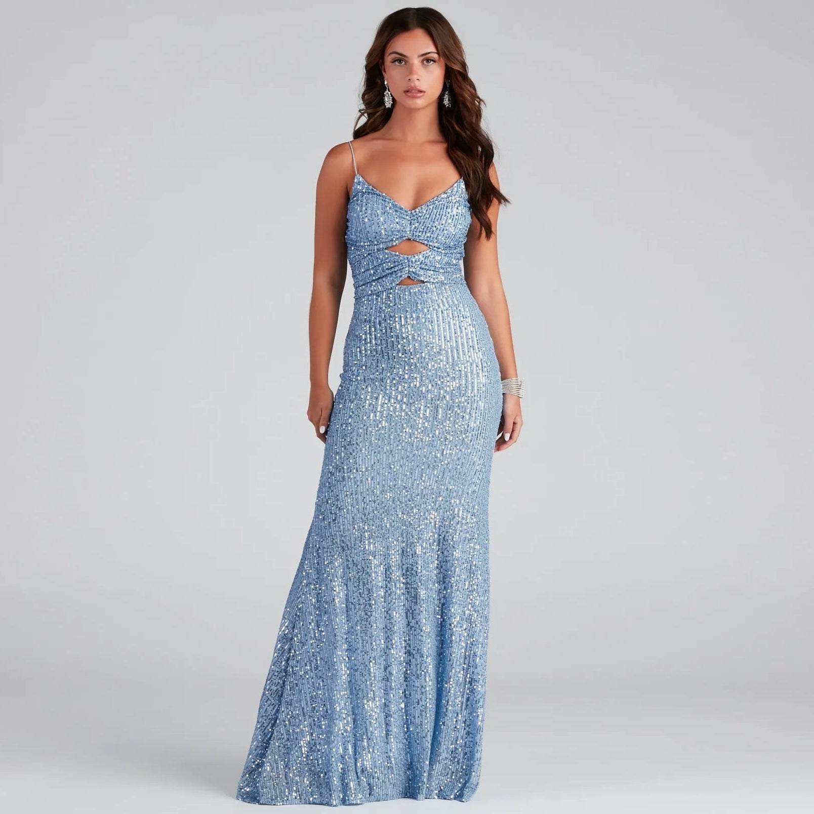Women Clothing Sexy Sling Cocktail Evening Maxi Dress Elegant Fashionable Sequ
