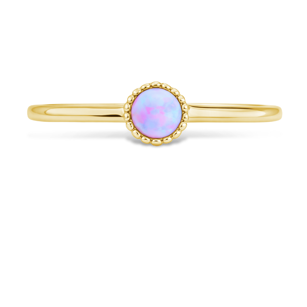 Sterling Silver Blue Opal Solitaire Ring