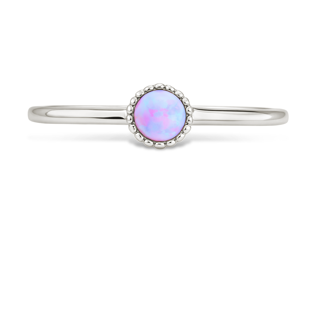 Sterling Silver Blue Opal Solitaire Ring