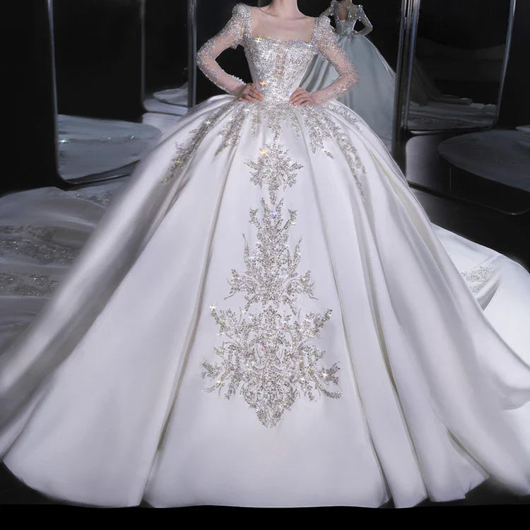 Luxurious Satin Wedding Dress EDW321