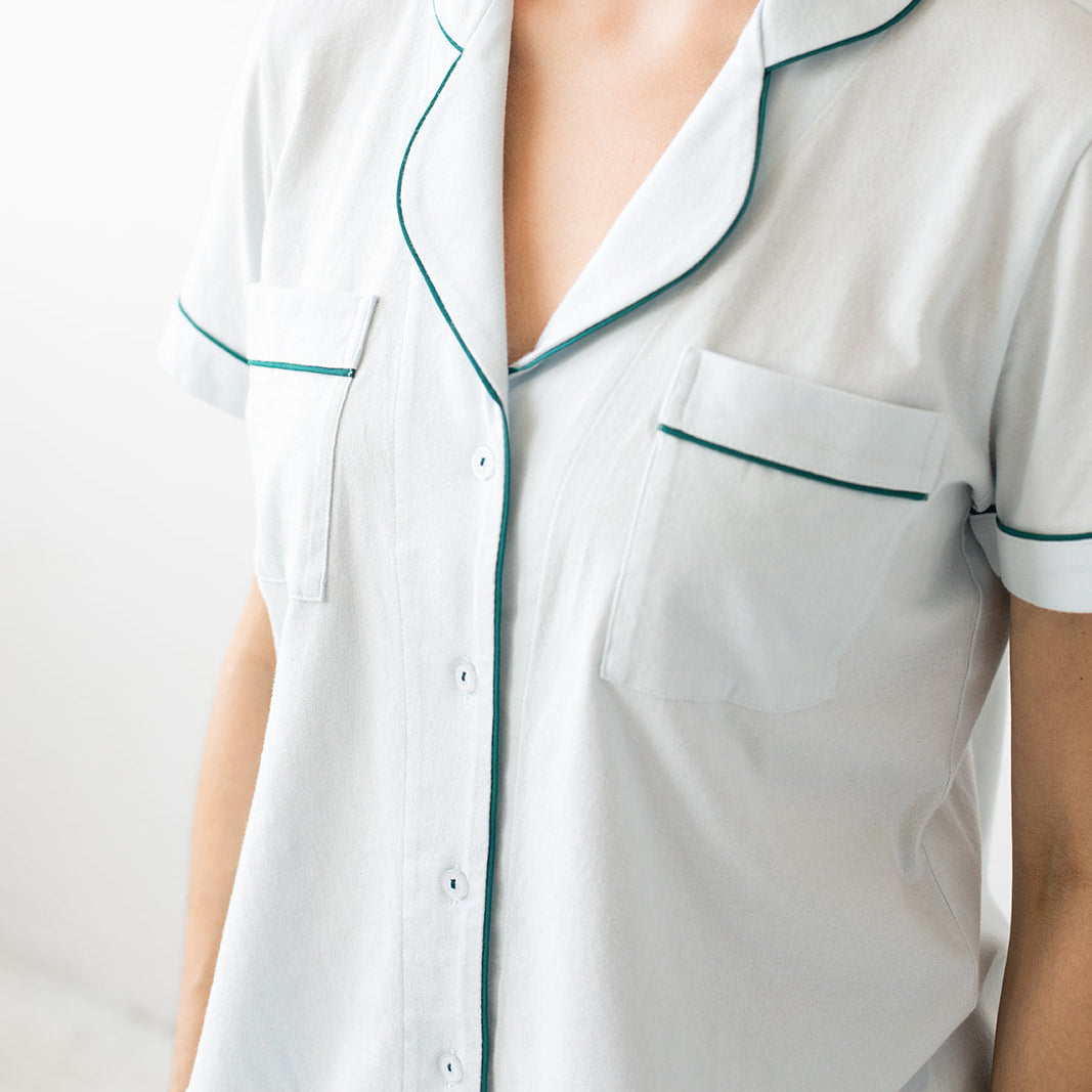 Classic Luxury Shorties Pajamas in Brushed Pima Cotton