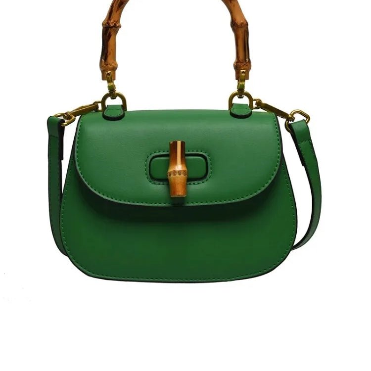 Chic Bamboo Handle Saddle Bag for Women High-end Single Shoulder Bags Fashionable Purses and Handbag Niche Designe Crossbody Bag