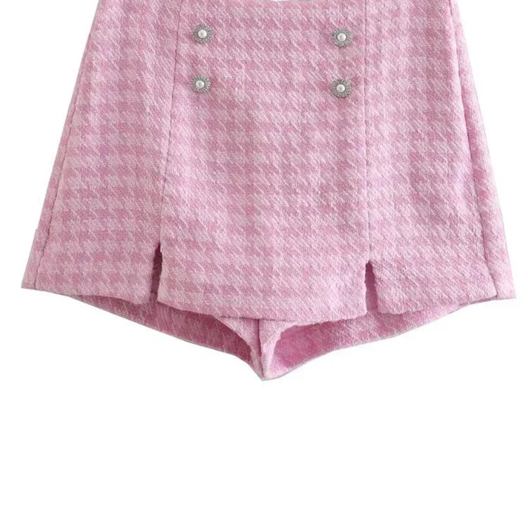 Klacwaya Tweed Set 2 Piece Chic Blazer Women Suit Shorts Sets Women 2022 Suit With Shorts For Women Female Suits