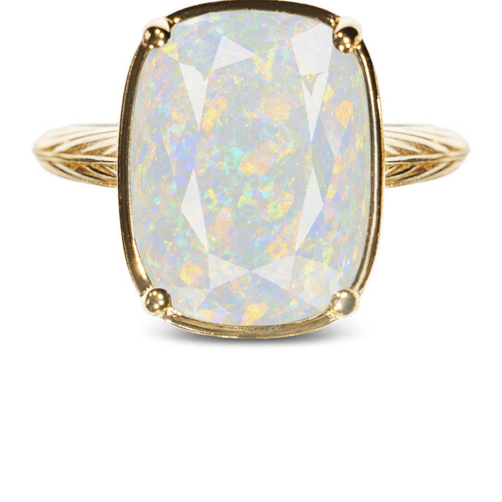 Sterling Silver Elongated Cushion Opal Cocktail Ring
