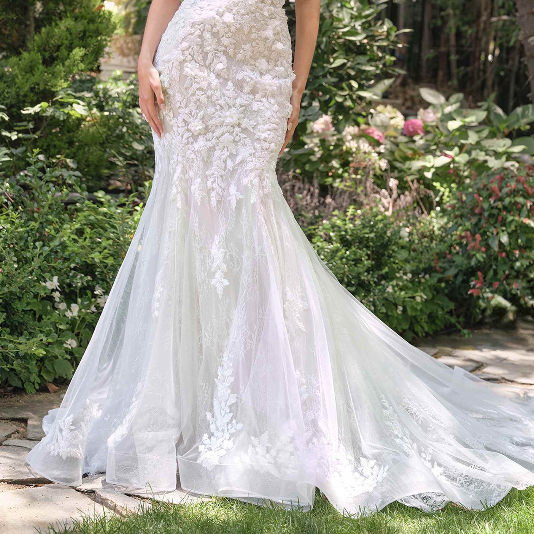 Andrea & Leo WL088 Fitted Mermaid Bridal Gown Strapless Layered Tulle