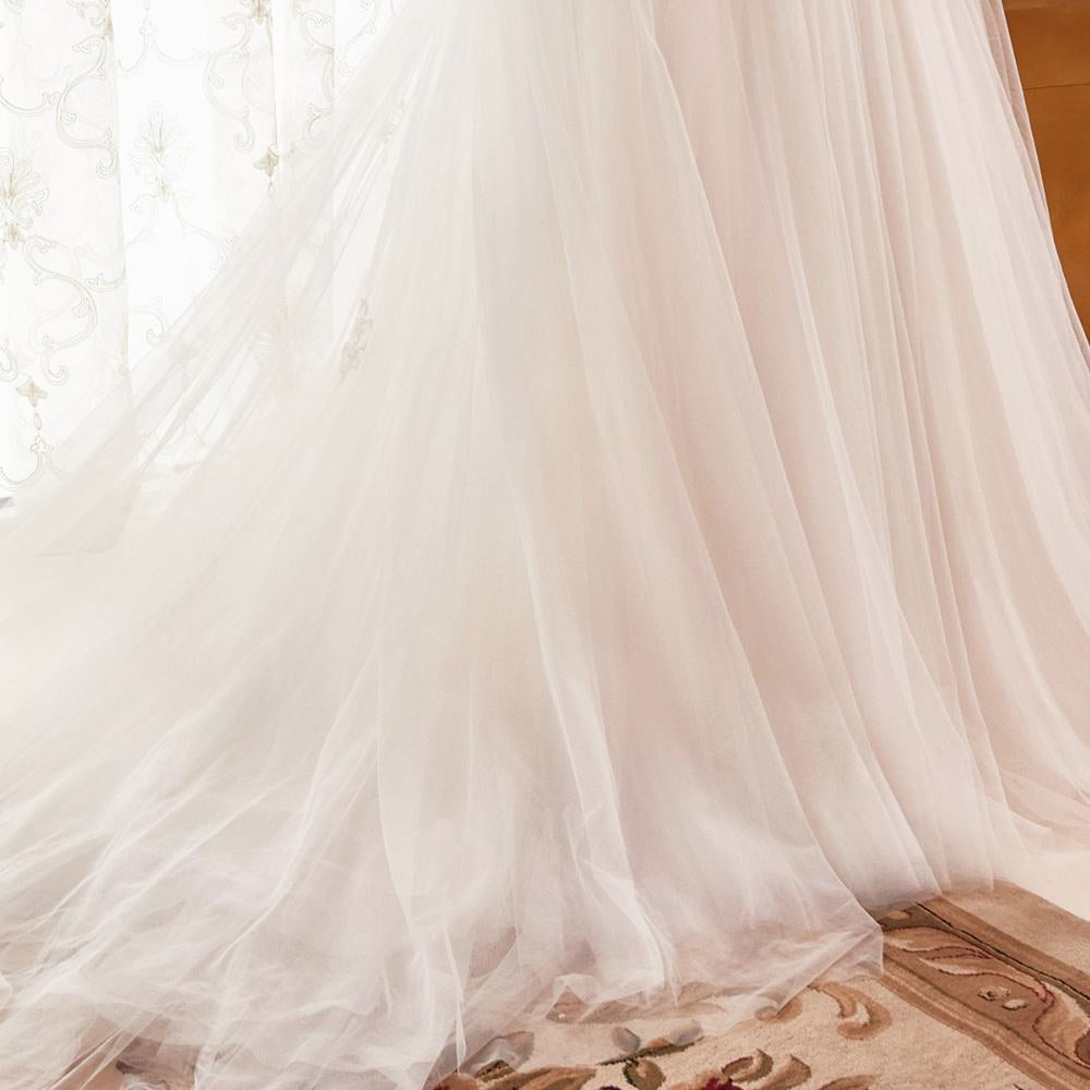 Ladivine WN307 Layered Tulle A-Line Bridal Gown With Corset Bodice
