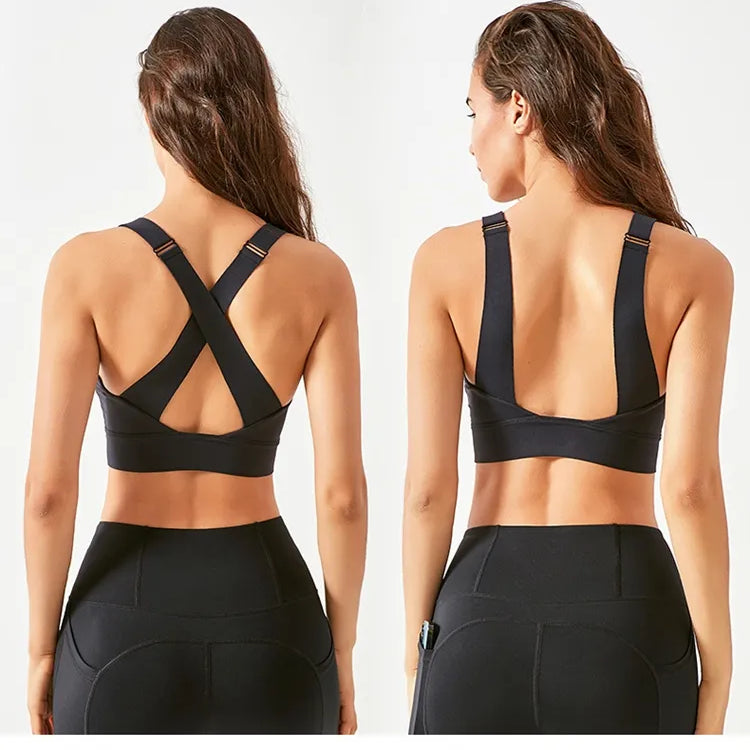 Front Zipper High Impact Athletic Bra