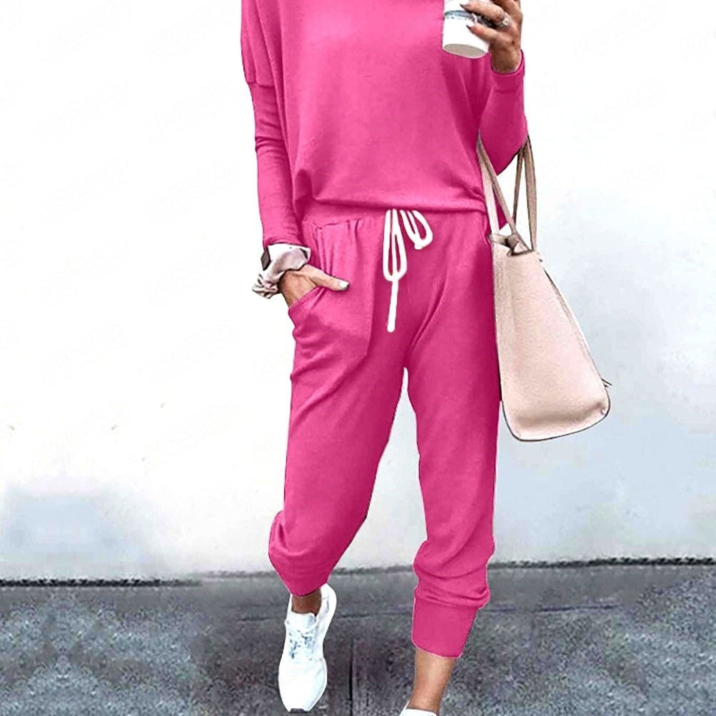 Women's Long Sleeve T-Shirt & Pencil Pants Set – Loose Fit, Striped & Solid