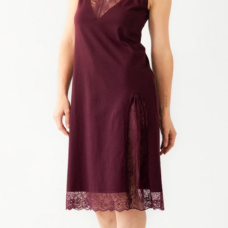 Simone Lace Trim Pima Cotton Gown