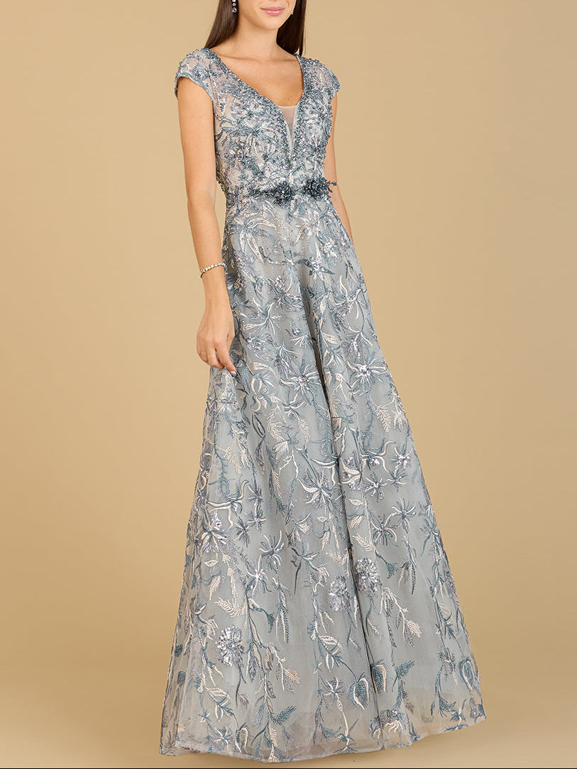 Lace Embellished A-Line Dress